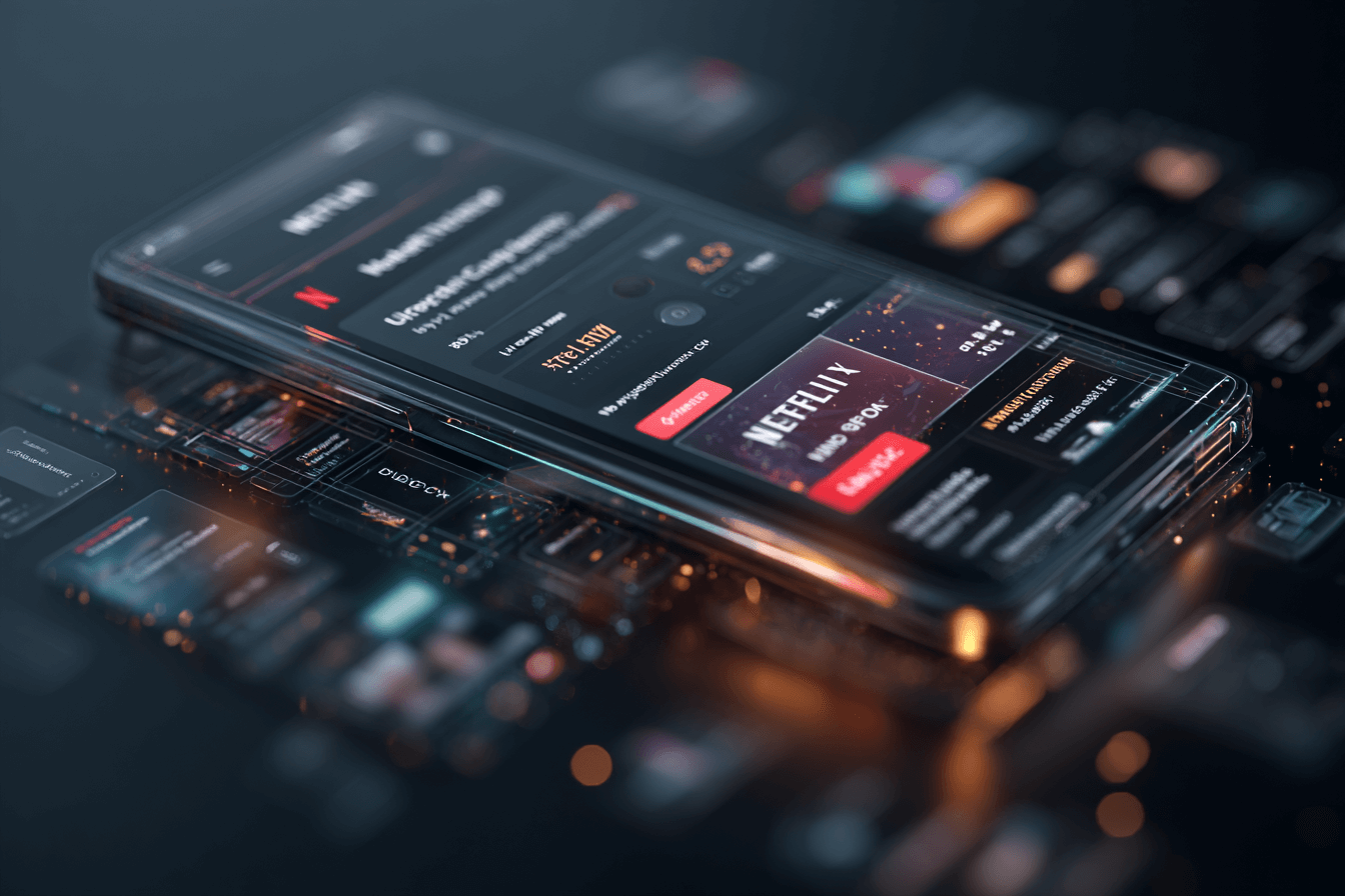 핸드폰의-넷플릭스-로고-이미지