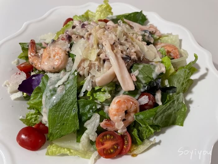 크림소스-해산물-웜-샐러드-완성