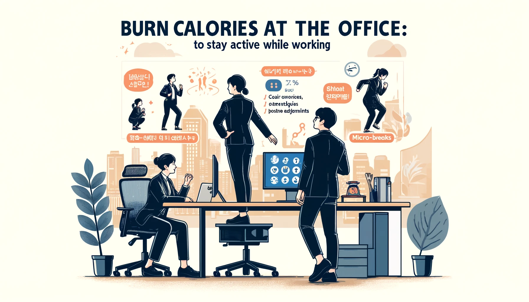 사무실에서도 칼로리 태운다! 하루 종일 앉아있지 말고 '이렇게' 일하세요