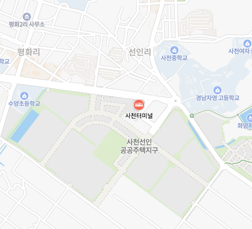 사천시외버스터미널 위치-지도