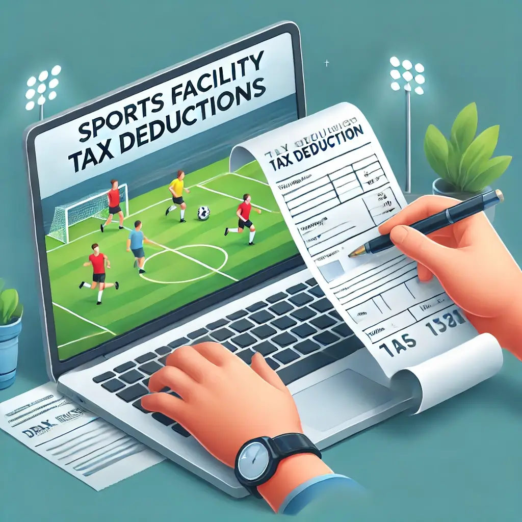 체육시설 이용료 소득공제 신청 절차를 보여주는 일러스트.