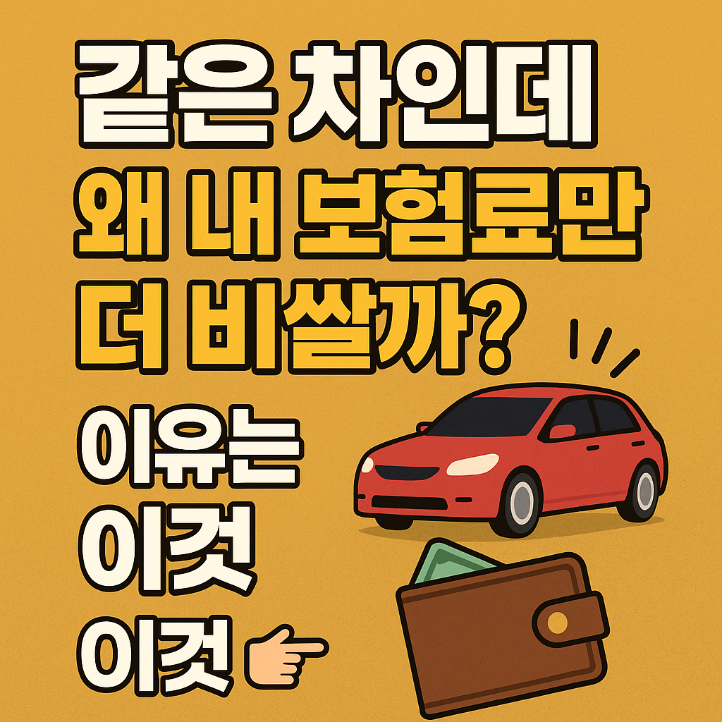 같은 차인데 왜 내 보험료만 더 비쌀까?