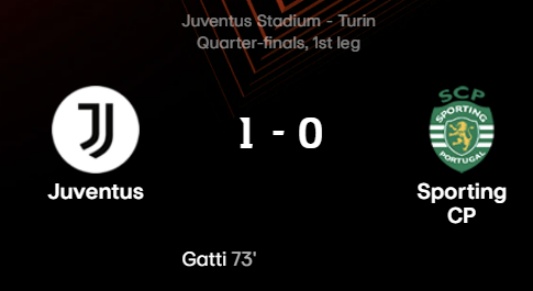 UEFA 유로파리그 8강 1차전 유벤투스 스포르팅CP 경기 결과