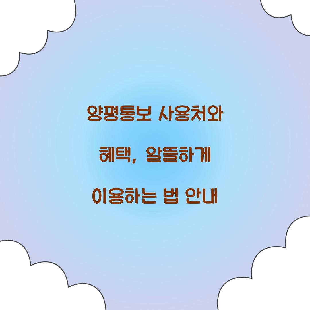 양평통보 사용처