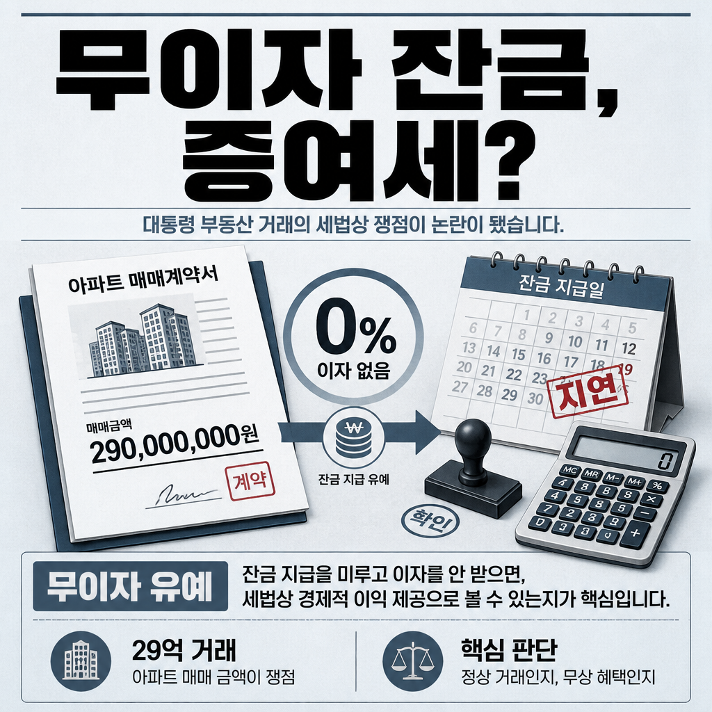 무이자 잔금, 증여세?