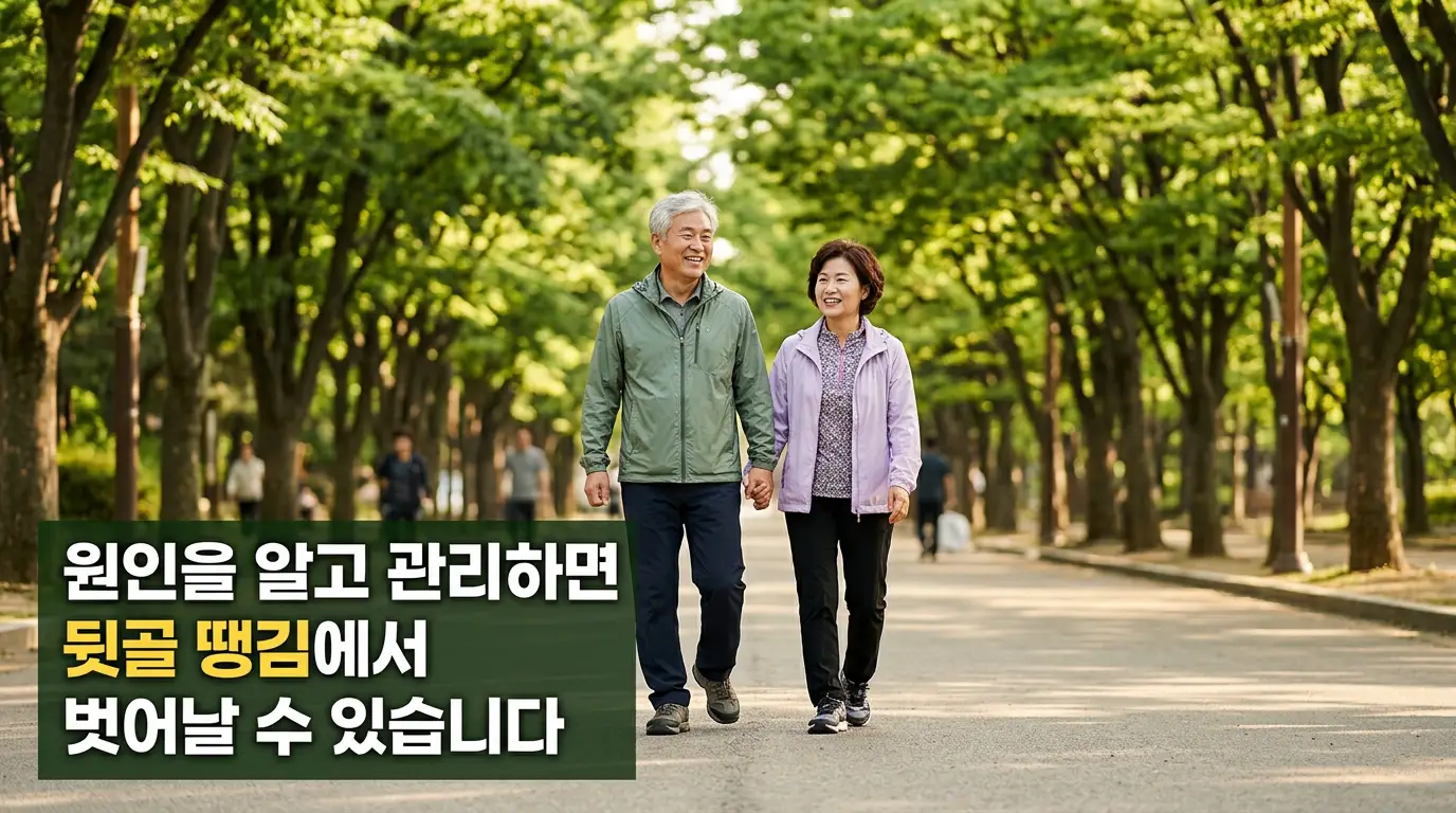 뒷골이 땡기는 증상 관리 후 건강한 일상 회복 희망 이미지