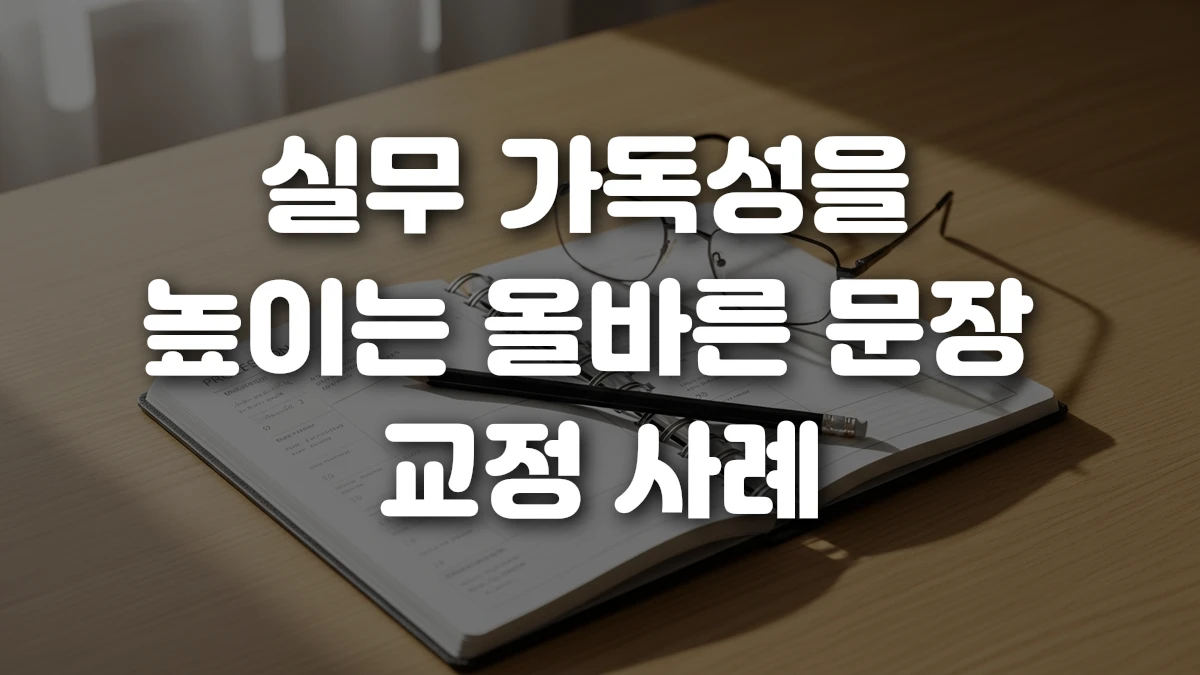 실무 가독성을 높이는 올바른 문장 교정 사례