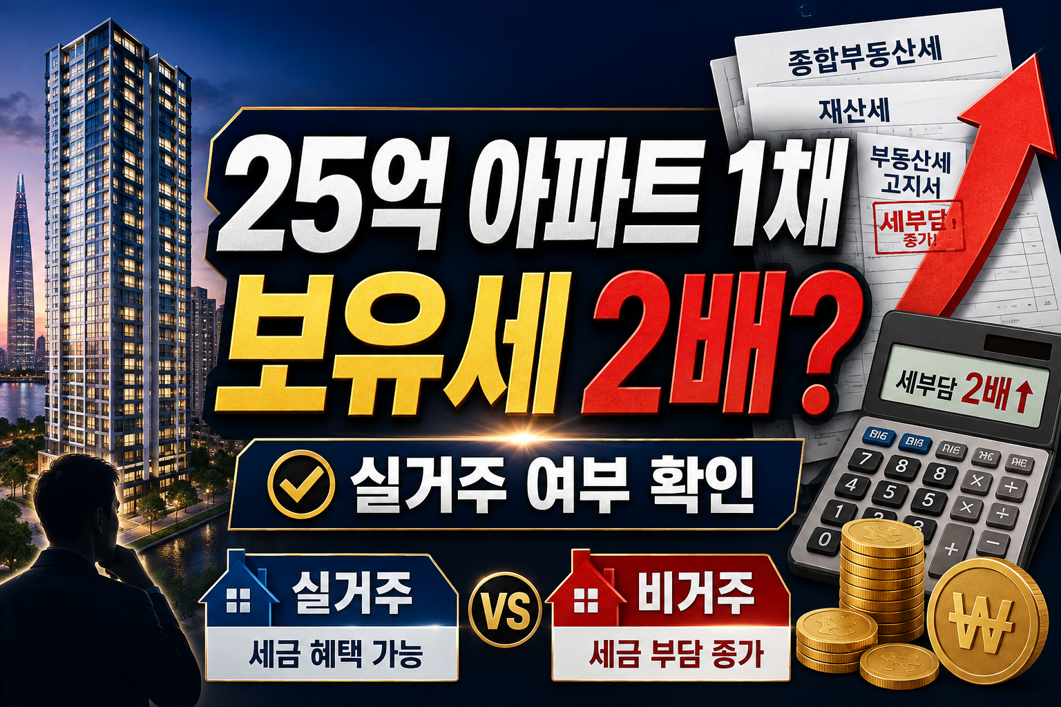 2027년 비거주 1주택자의 종합부동산세 공제 축소와 25억원 아파트 보유세 변화 점검