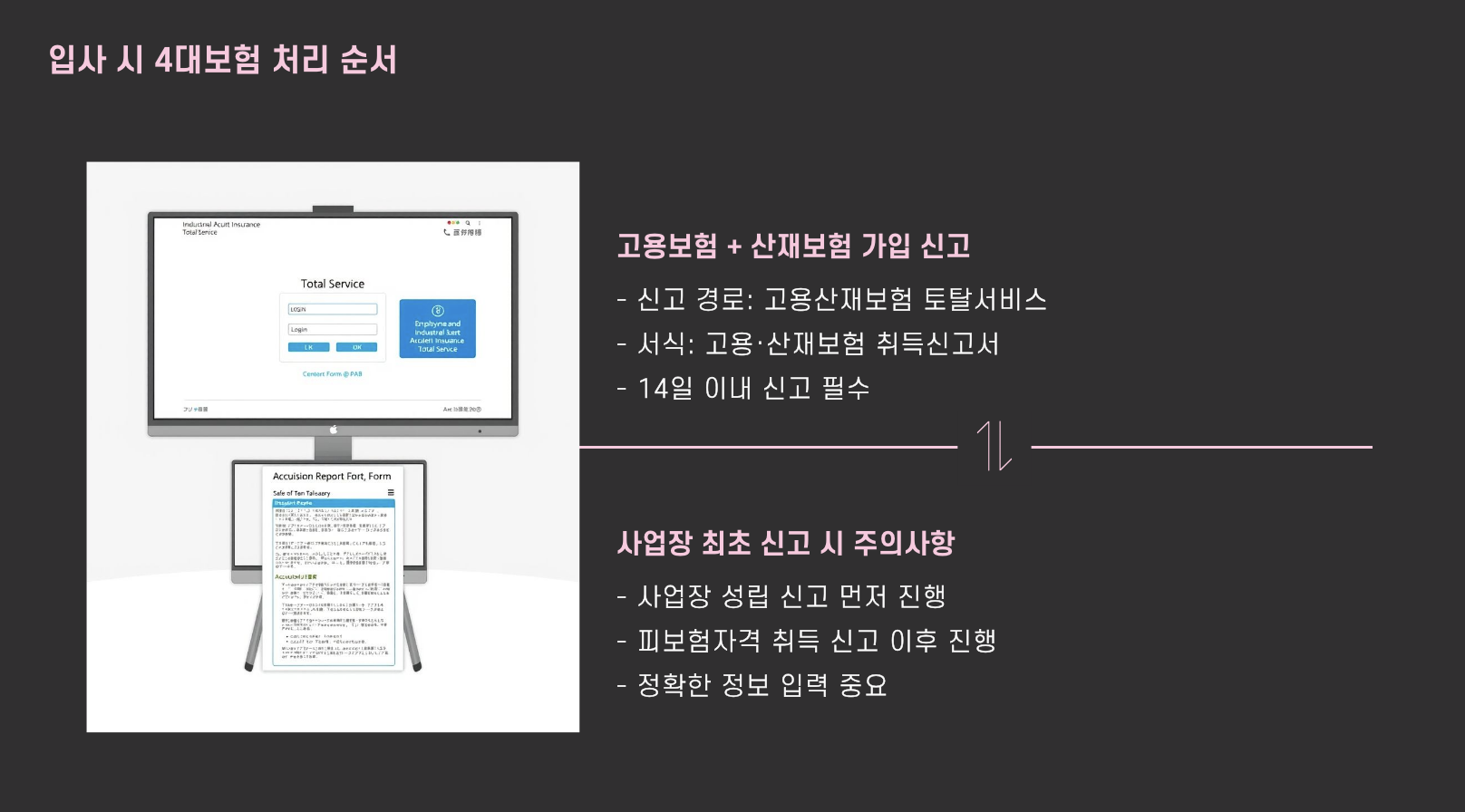 입사 시 4대보험 처리 순서 - 고용보험, 산재보험