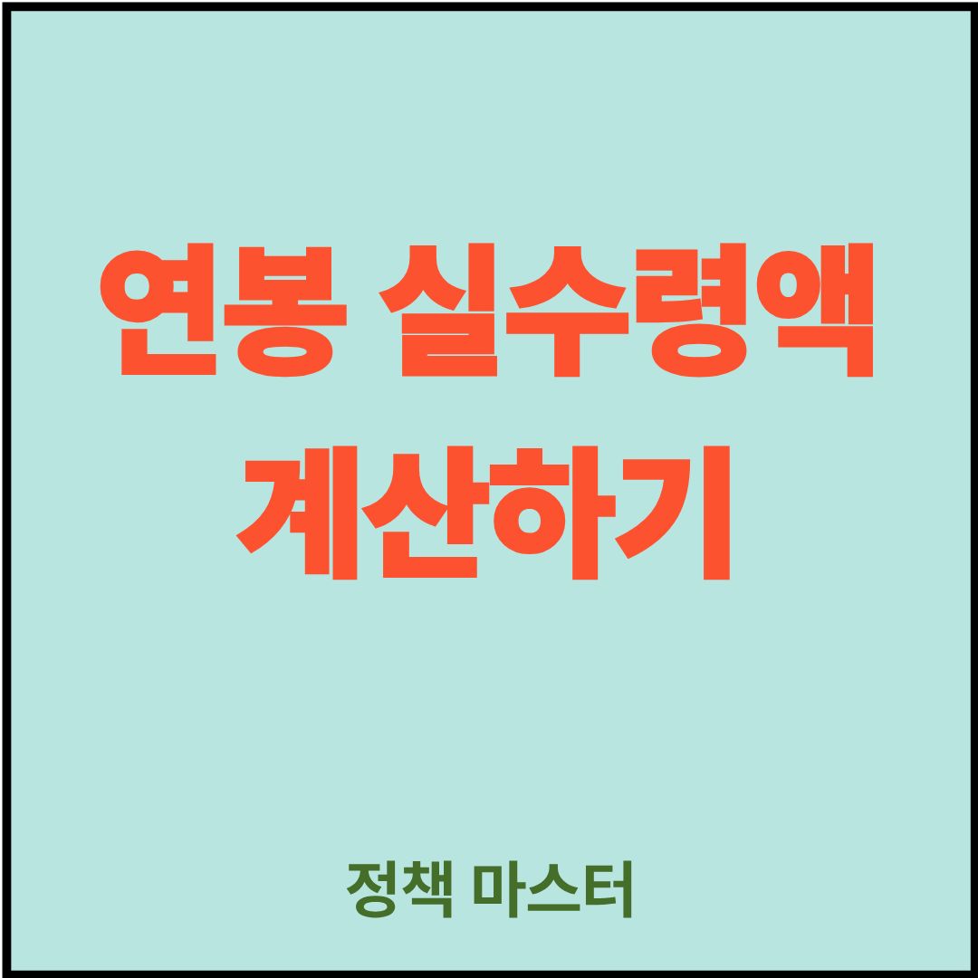 연봉 실수령액 계산하기