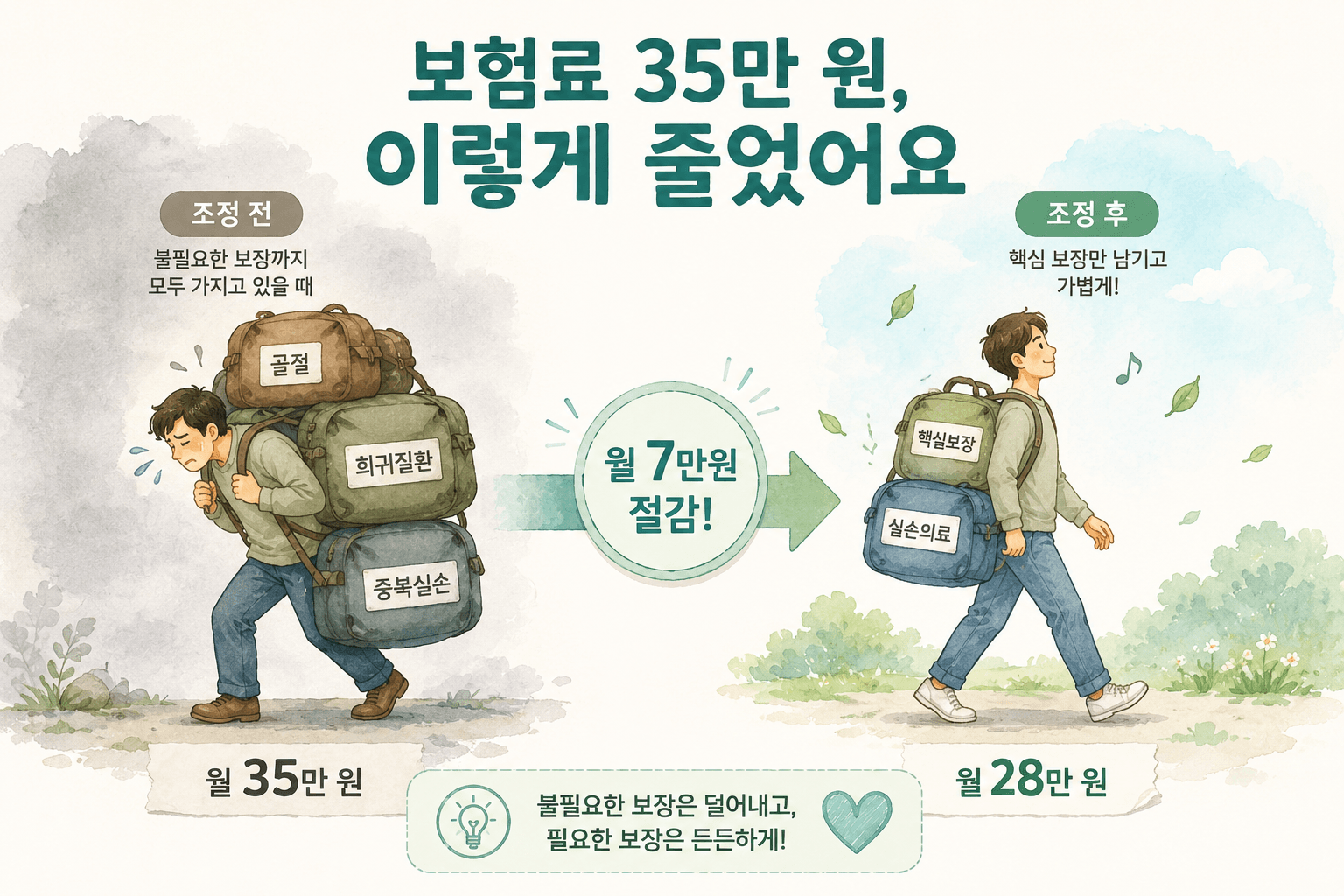 보험료가 줄었어요