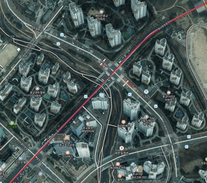 수원광교이의동 아파트 단지 위성사진 네이버 지도 캡쳐