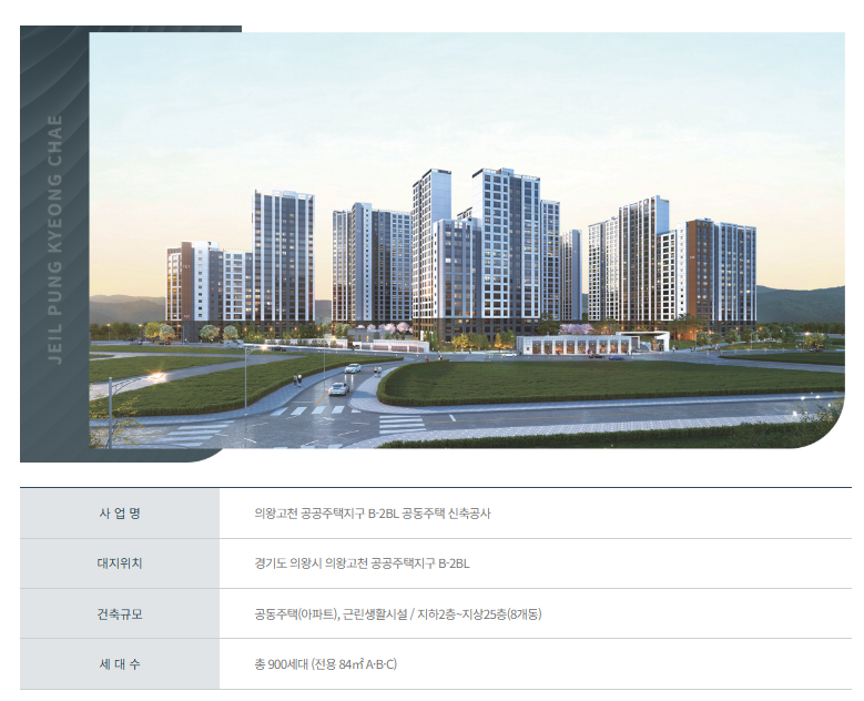 의왕 고천 제일풍경채 단지조감도 및 사업개요(출처: 홈페이지)