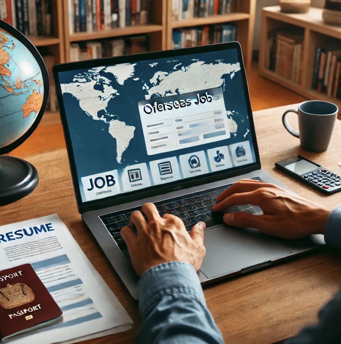구인구직 사이트에서 해외 취업 지원 관련 사진