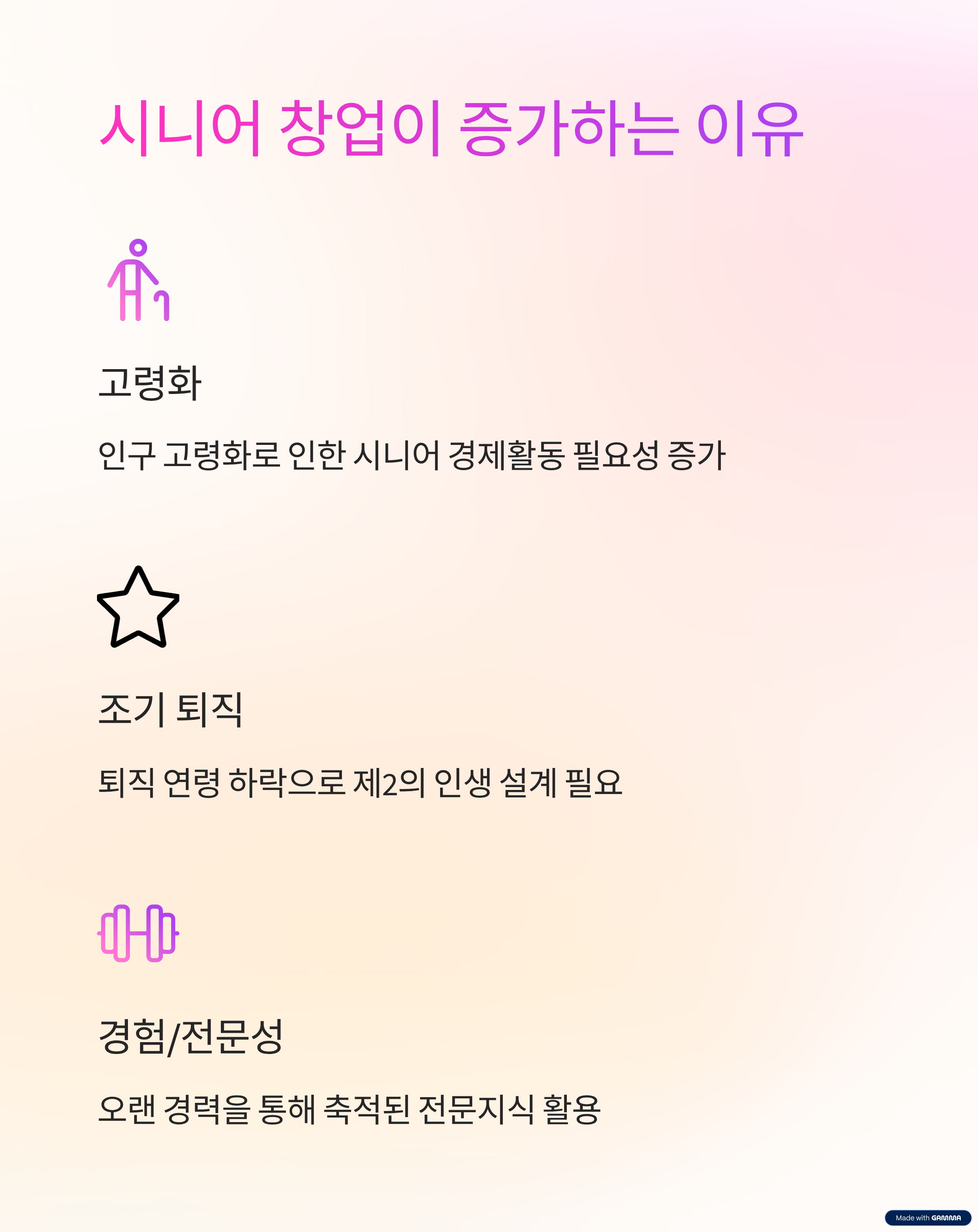 시니어 창업이 증가하는 이유