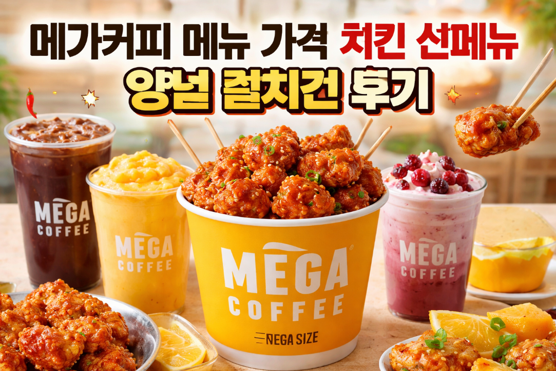 메가커피 양념 컵치킨 가격부터 솔직 후기까지