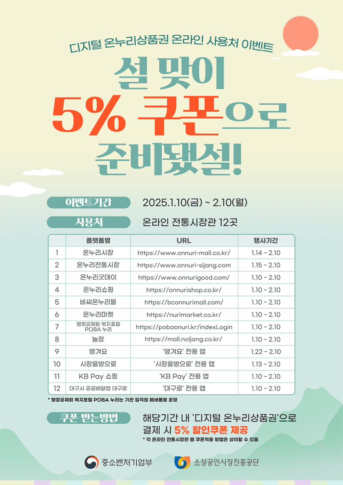 온누리상품권-설명절-5%할인