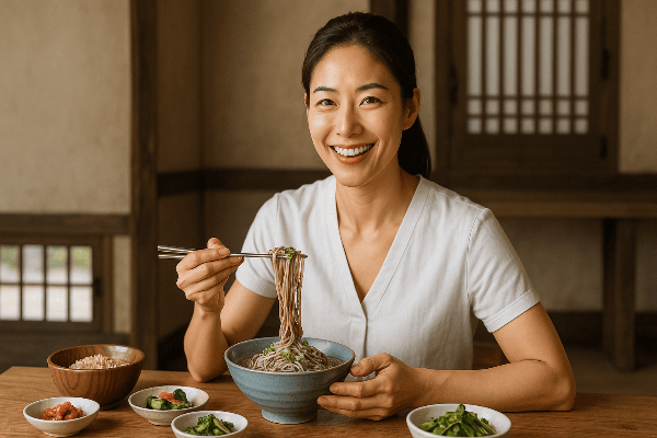 메밀국수를-먹고-있는-소양인-여성