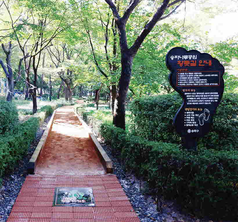 석촌호수 공원 맨발 걷기