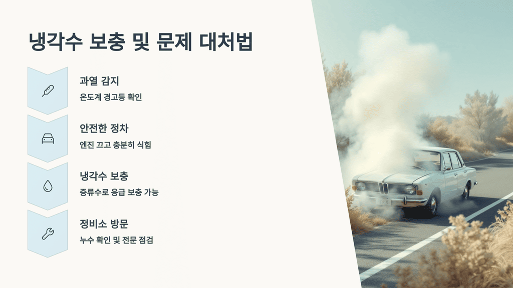 냉각수 보충 및 문제 대처법