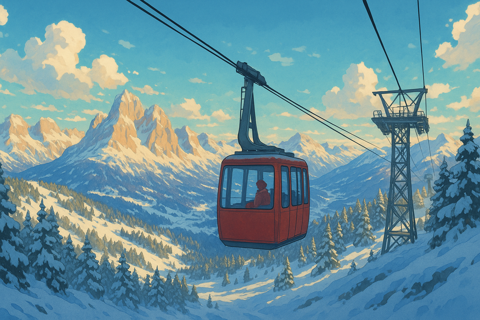 &ldquo;돌로미티 알프스 파노라마, 케이블카에서 본 설경&rdquo;