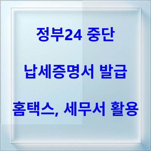 정부24 중단 시 납세증명서 발급