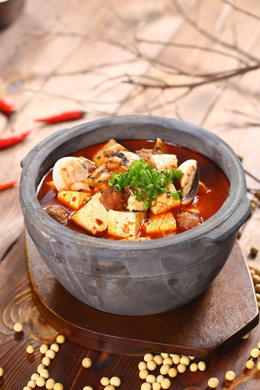 잘 끓여진 순두부찌개