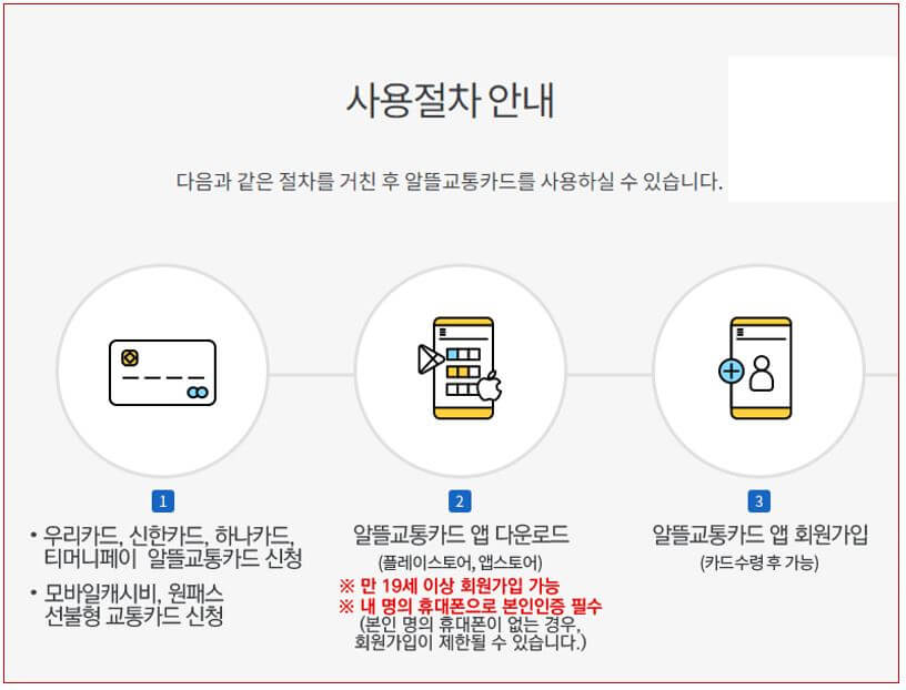 알뜰교통카드 신청 및 가입 방법