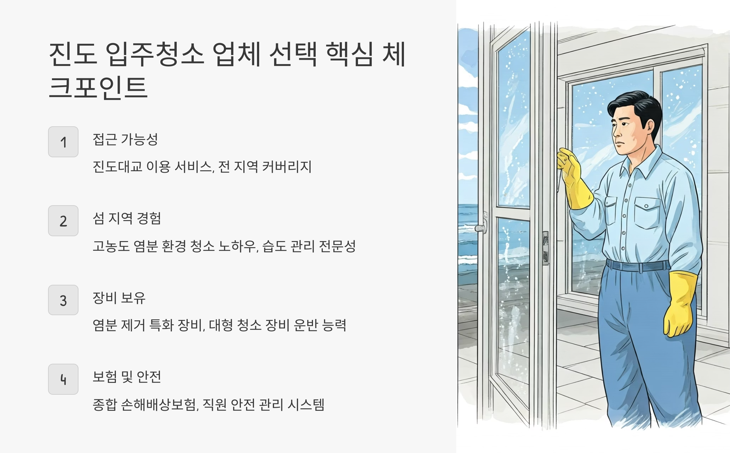 진도 입주청소 업체 선택 포인트