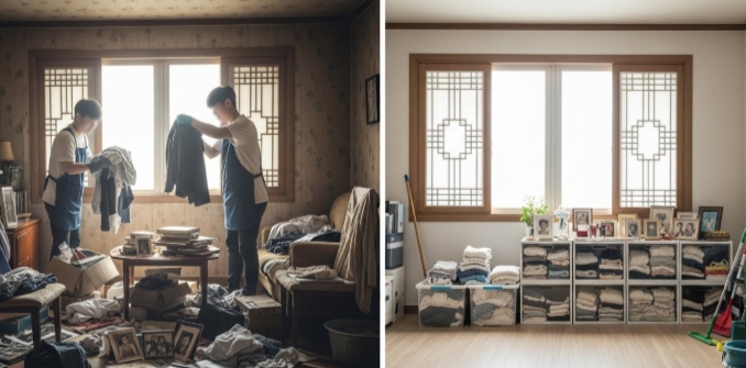 삼척 고독사 청소 후 정리중