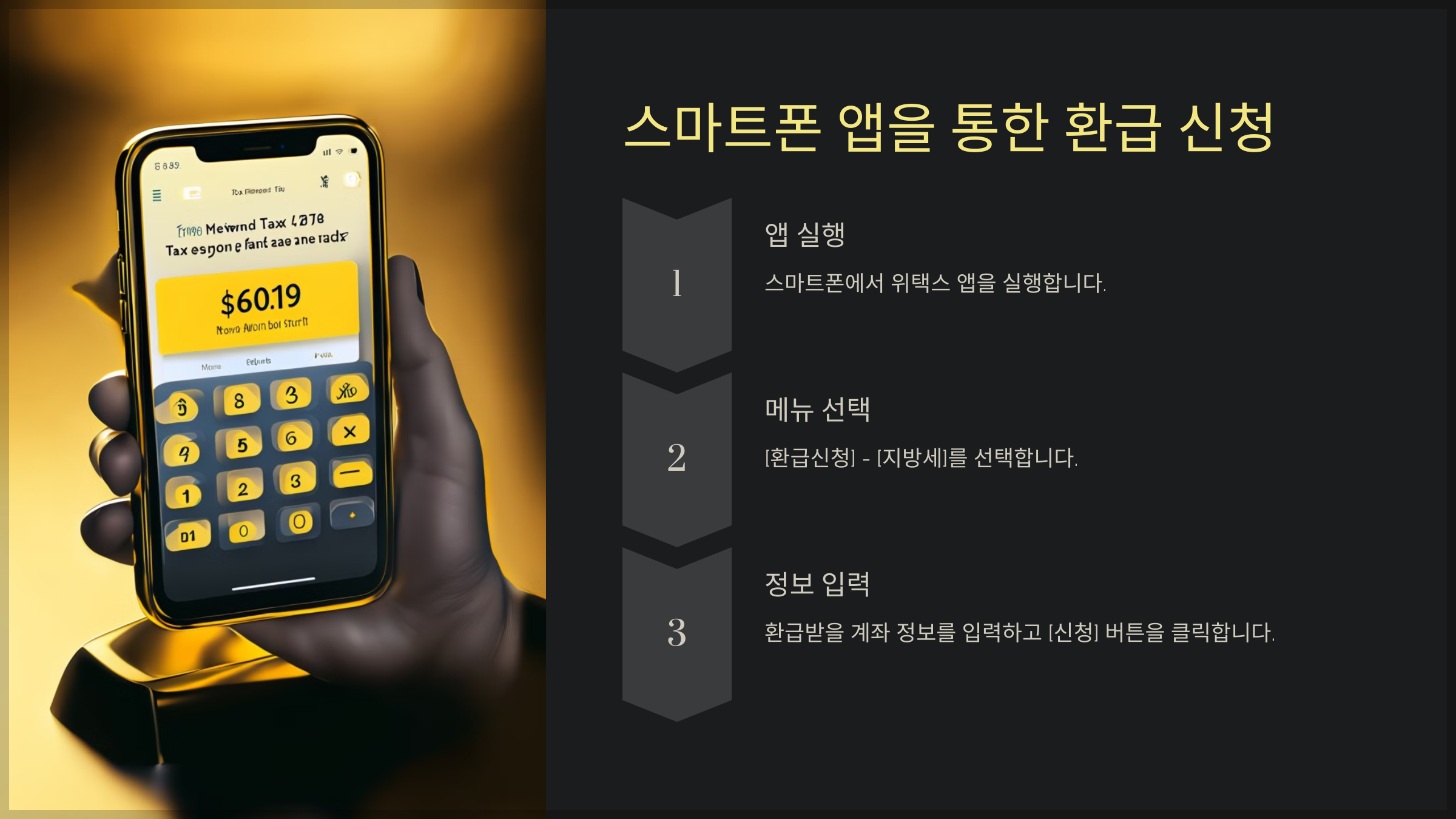 스마트폰 앱을 통한 환급 신청