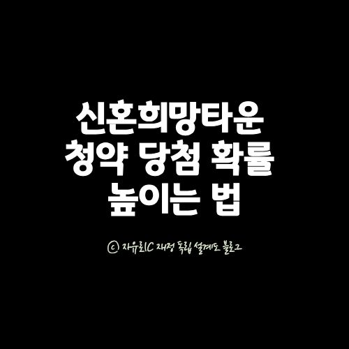신혼희망타운 청약 당첨 확률을 높이기 위한 우선공급·일반공급·배점 기준을 설명하는 정보 이미지