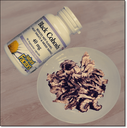 블랙 코호시 보충제 및 뿌리 말린것