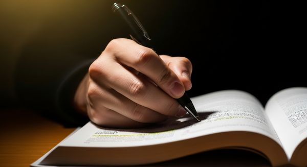 강한 의지로 책에 집중하는 극적인 순간