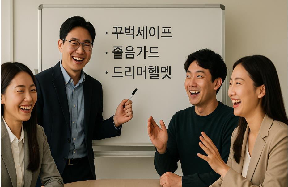 재미있는 브랜드 네이밍 아이디어를 논의하는 모습