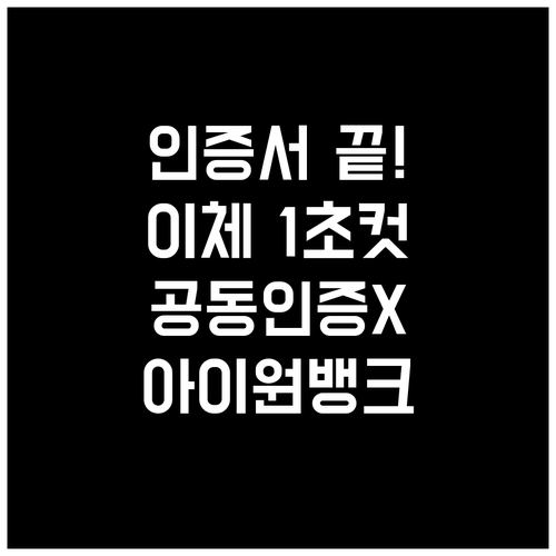 공동인증서 없이 이체 가능한 i-ON..