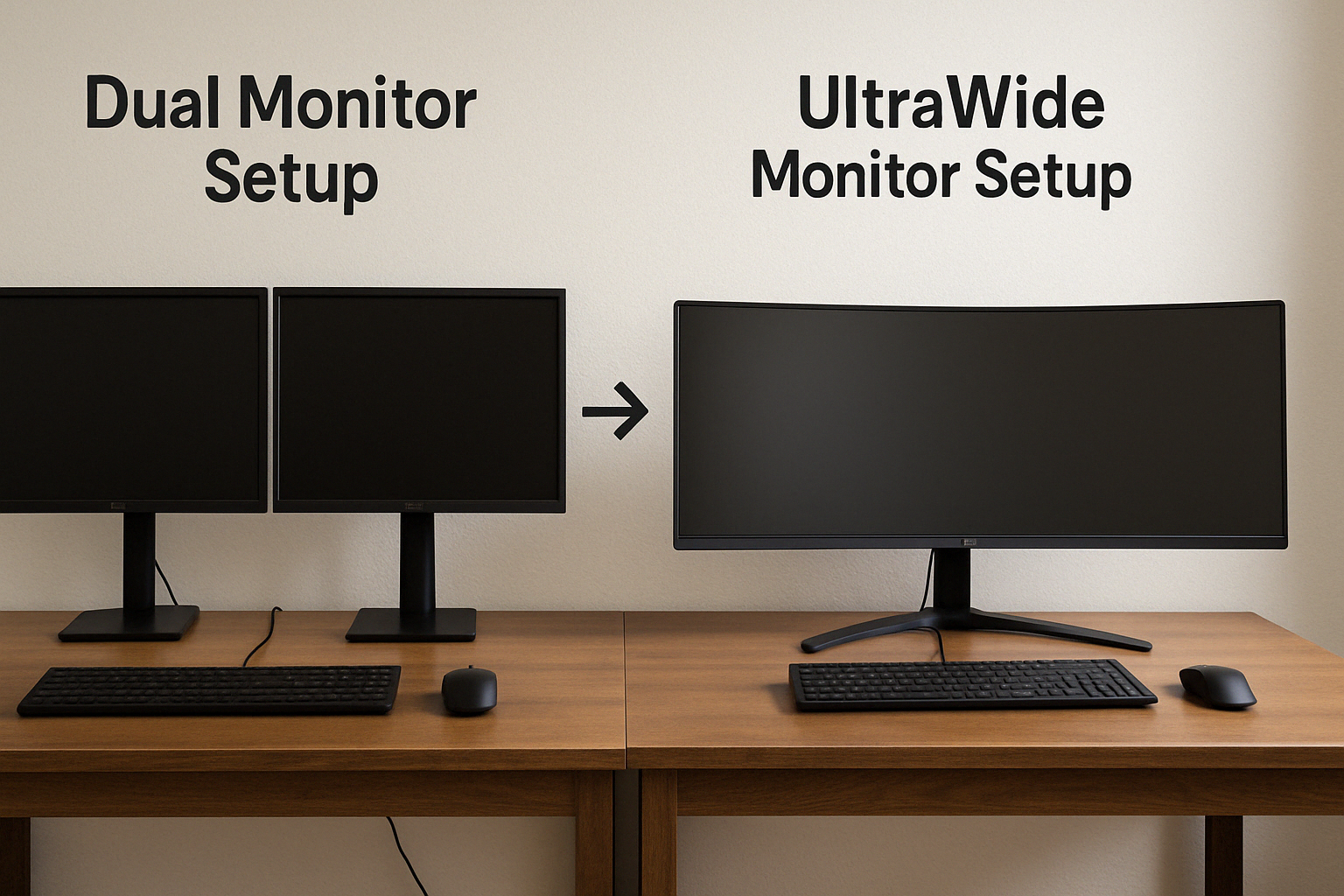 듀얼모니터와 와이드 모니터 비교