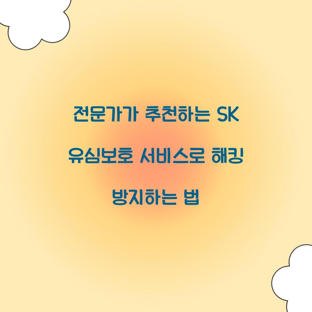 전문가가 추천하는 SK 유심보호 서비스 활용법