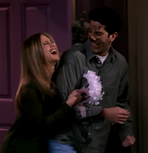 Ross and Rachel having wedding at the Vegas on FRIENDS show