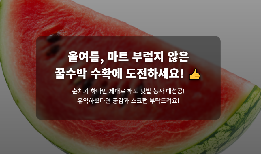 수박 순치기 방법