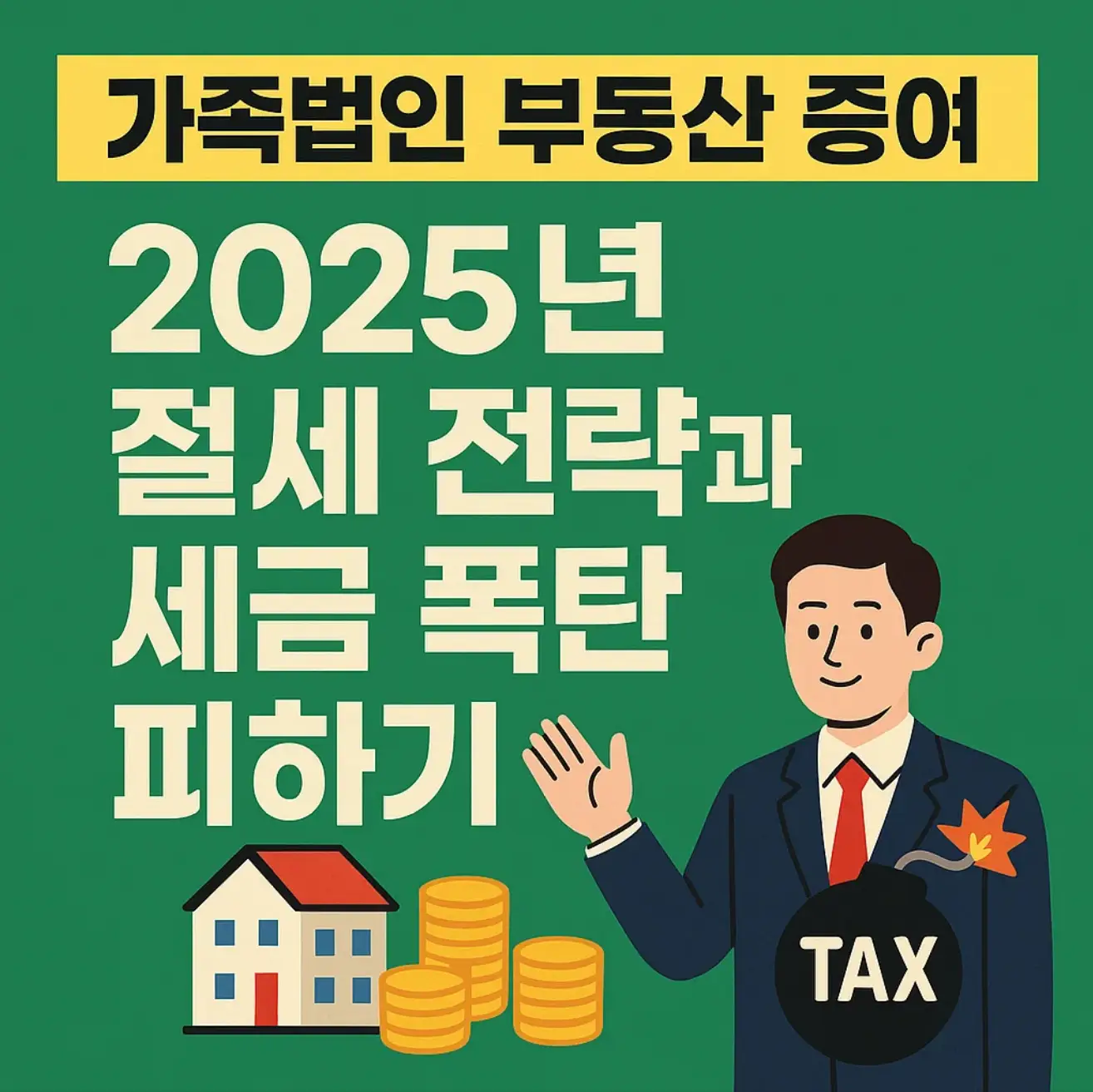 가족법인 부동산 증여, 2025년 절세 전략과 세금 폭탄 피하기