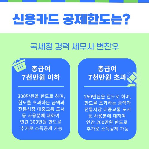 연말정산 카드공제 한도