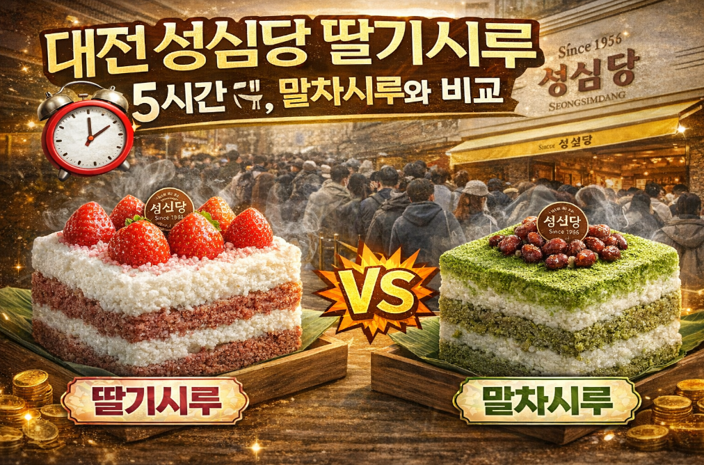 대전 성심당 딸기시루 5시간 웨이팅 vs 말차시루 솔직후기