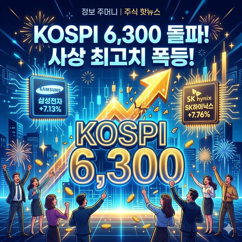 [226 마감시황] 코스피 6,300선 돌파! 사상 최고치 폭등장, 지금 당장 계좌 점검 안 하면 손해 보는 이유