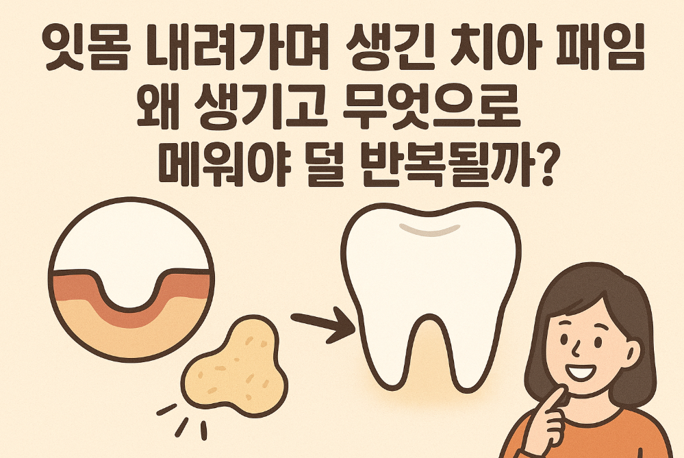 '잇몸 내려가며 생긴 치아 패임, 왜 생기고 무엇으로 메워야 덜 반복될까' 이미지