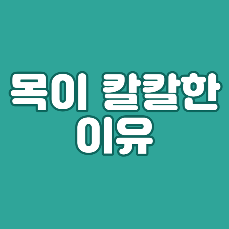 목이 칼칼한 이유