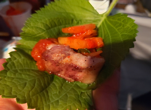 돼지고기 목살 쌈