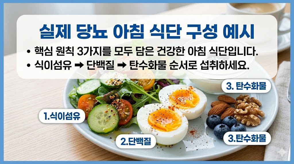 혈당 스파이크 없는 당뇨 아침 식단 구성 핵심 원칙
