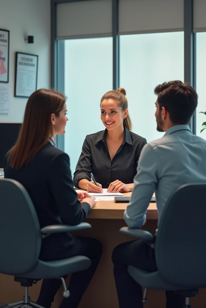 퇴직연금 관련 전문가와 협의 중인 사람들 이미지