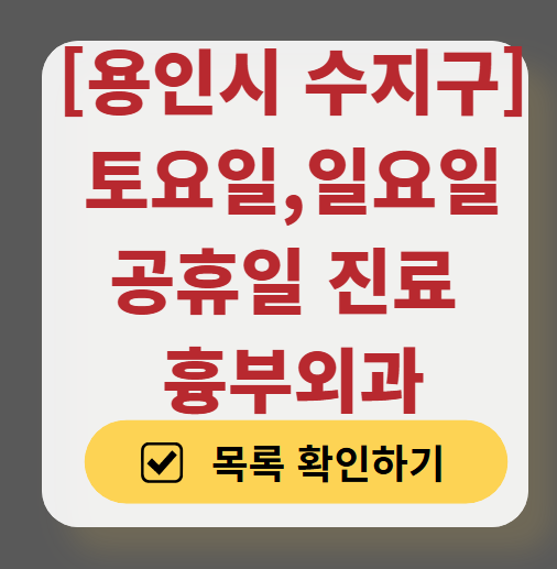 용인시 수지구 주말 토요일 일요일 흉부외과 진료 병원 목록 ❘ 공휴일 진료 영업 병원 리스트 찾기